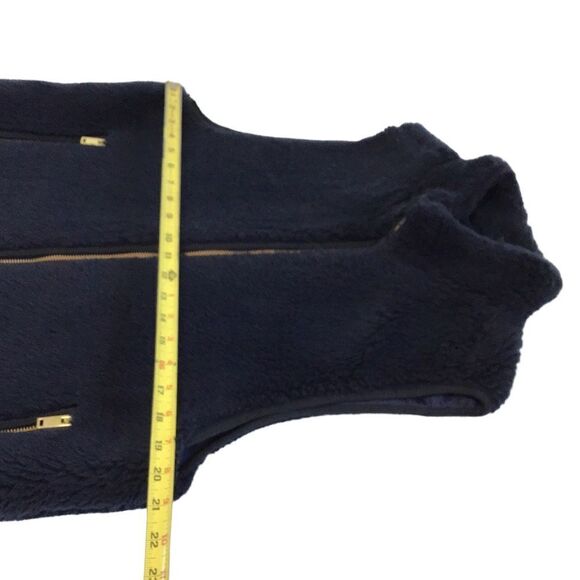 J. Crew Black Faux Fur Zip Vest Size Large - Picture 6 of 11